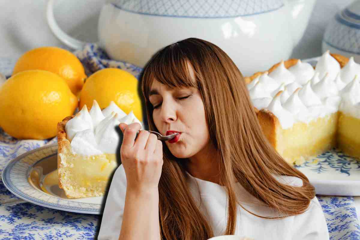 donna che assaggia la crostata al limone