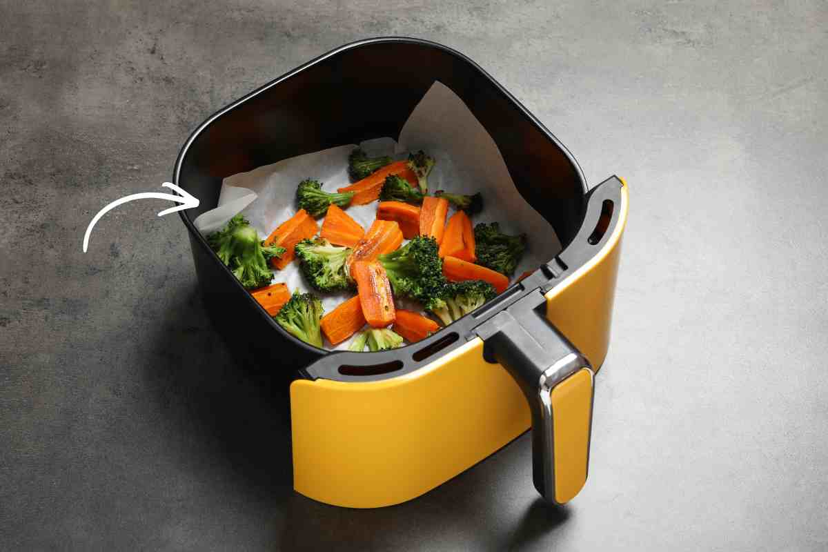 carta forno in friggitrice ad aria