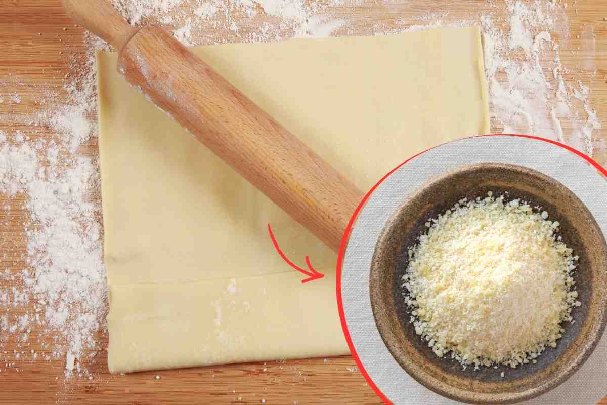 rotolo di pasta sfoglia e parmigiano