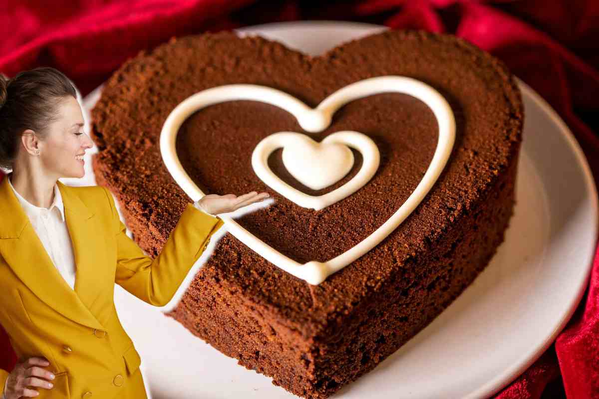 torta a forma di cuore