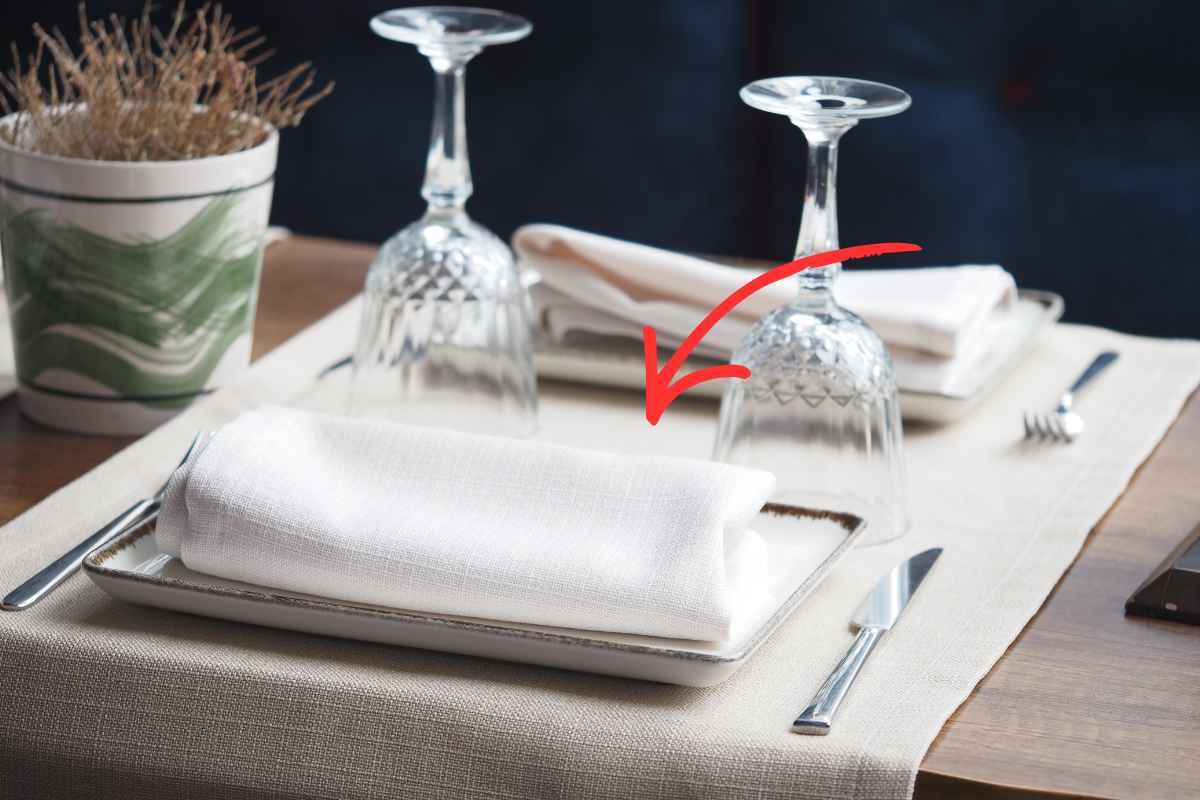tovagliolo di stoffa al ristorante
